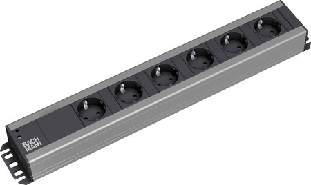 Bachmann Stromverteilungseinheit (Rack - einbaufähig) - Wechselstrom 230 V - Ausgangsanschlüsse: 6 (CEE 7/3), Ansicht 2