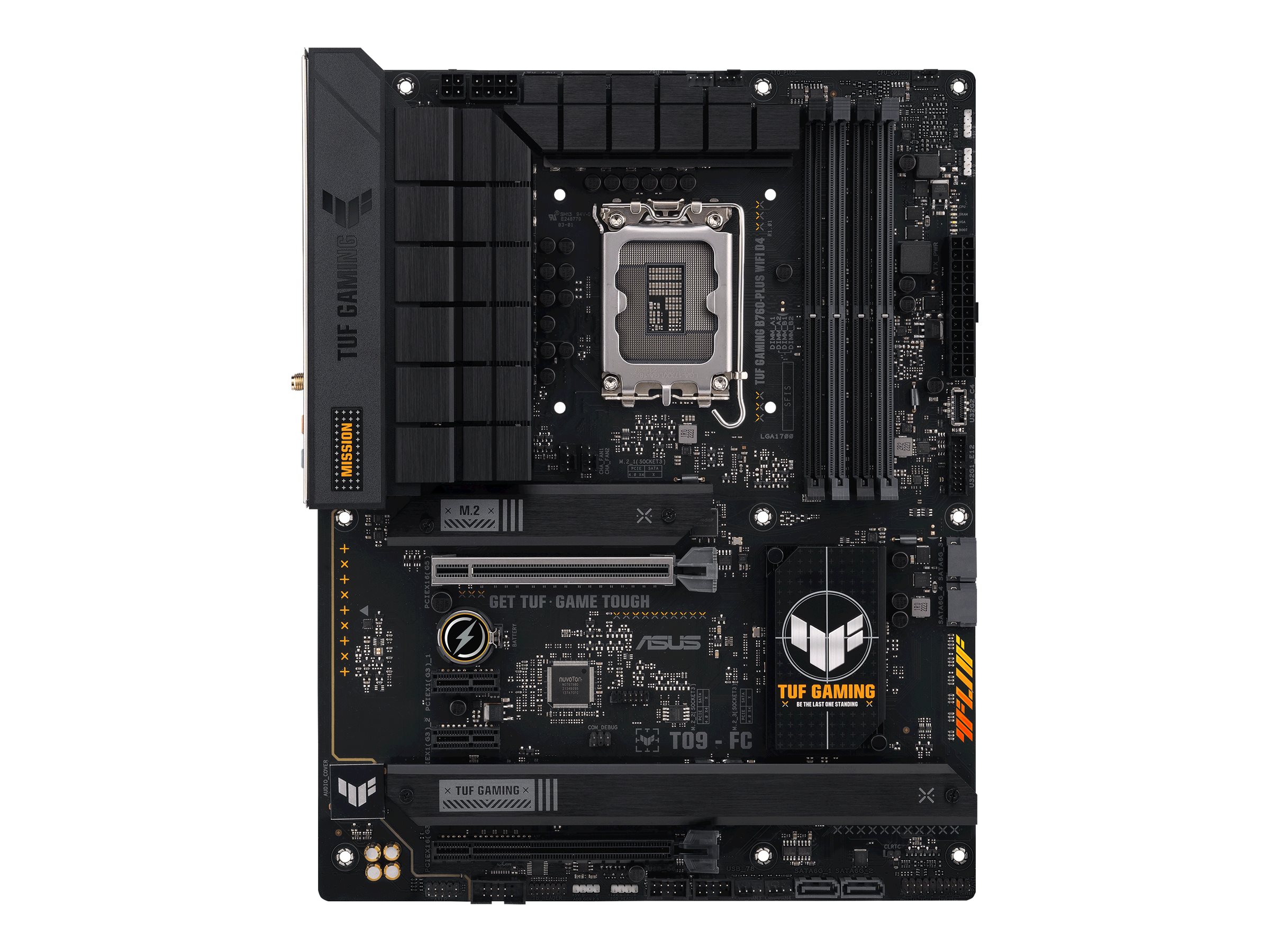 ASUS TUF GAMING B760-PLUS WIFI D4 - Motherboard - ATX - LGA1700 Sockel - B760 Chipsatz - USB 3.2 Gen 1, USB 3.2 Gen 2, USB-C 3.2 Gen 2x2 - 2.5 Gigabit LAN, Wi-Fi 6, Bluetooth - Onboard-Grafik (CPU erforderlich)