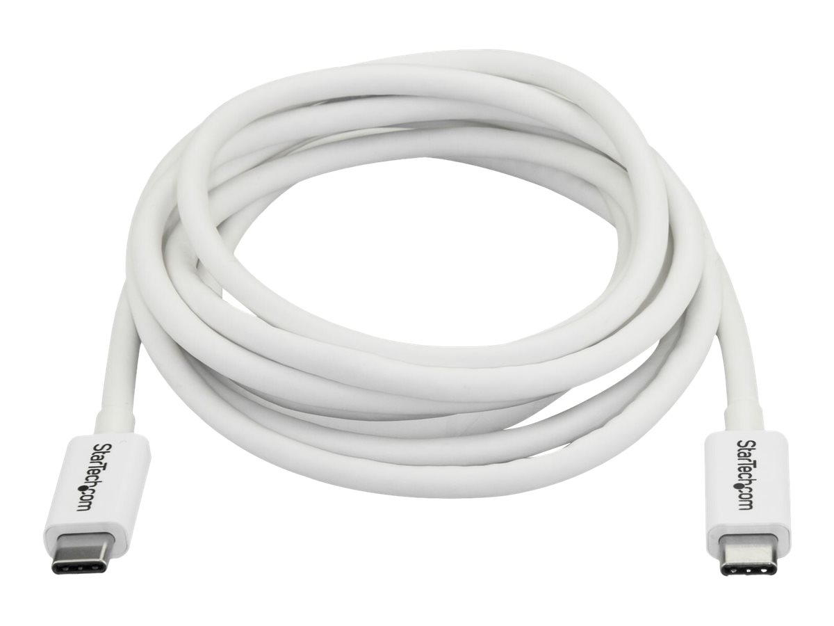 StarTech.com 6.6ft (2m) Thunderbolt 3 Cable, 20Gbps, 100W PD, 4K Video, Thunderbolt-Certified, Compatible w/ TB4/USB 3.2/DisplayPort - Thunderbolt-Kabel - USB-C (M)