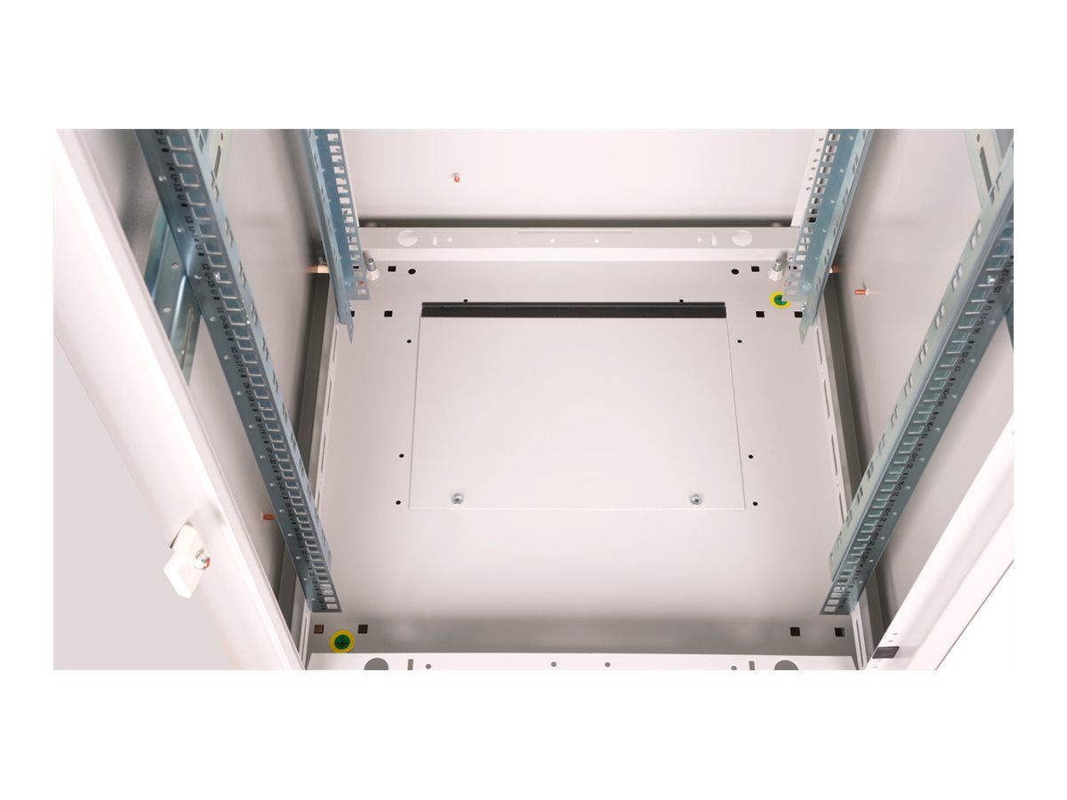 ROLINE 19 Zoll Netzwerkschrank Basic 26 600x600 BxT Glastür grau, Ansicht 4