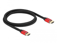 Delock Ultra High Speed HDMI Kabel 48 Gbps 8K 60 Hz rot 1 m zertifiziert
