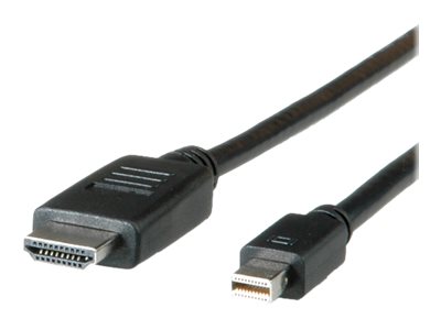 Roline - Adapterkabel - Mini DisplayPort männlich zu HDMI männlich - 3 m - abgeschirmt - Schwarz