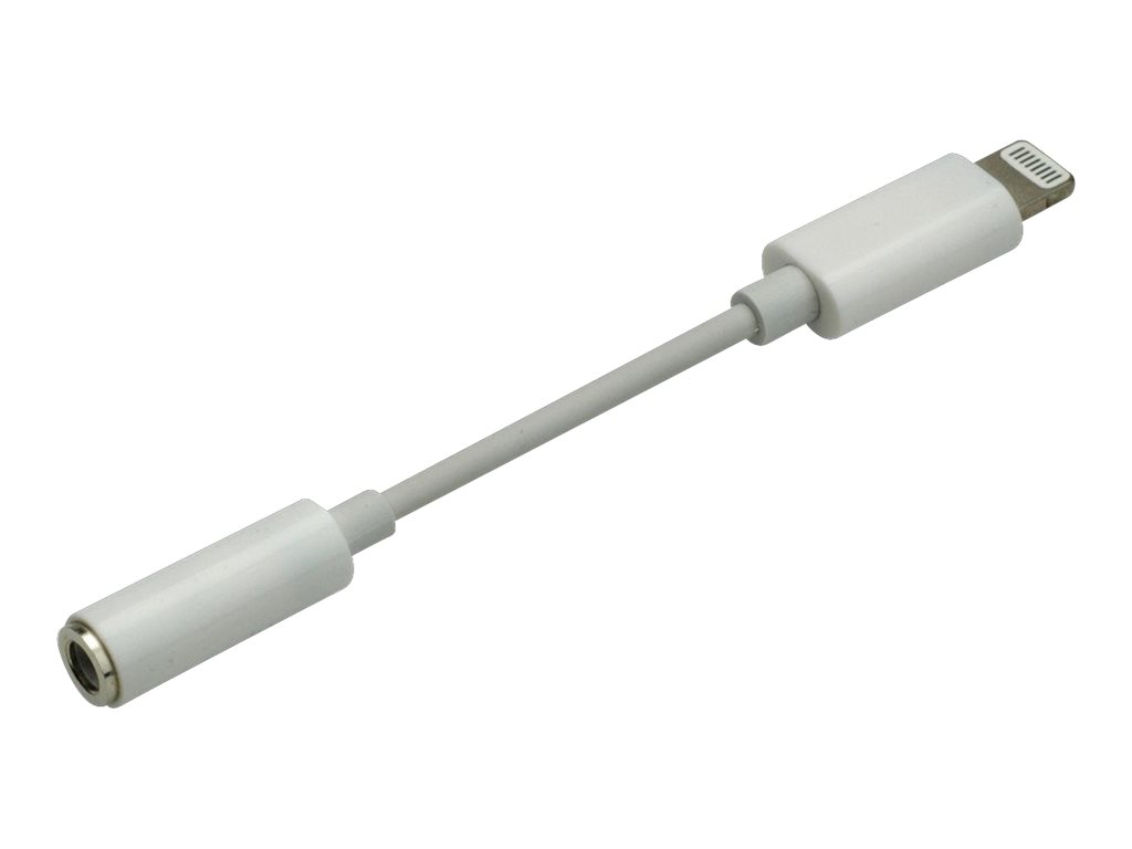 Roline - Lightning auf Kopfhörerstecker Adapter - Lightning männlich zu Stereo Mini-Klinkenstecker weiblich - 13 cm - weiß - für Apple iPad/iPhone/iPod (Lightning)