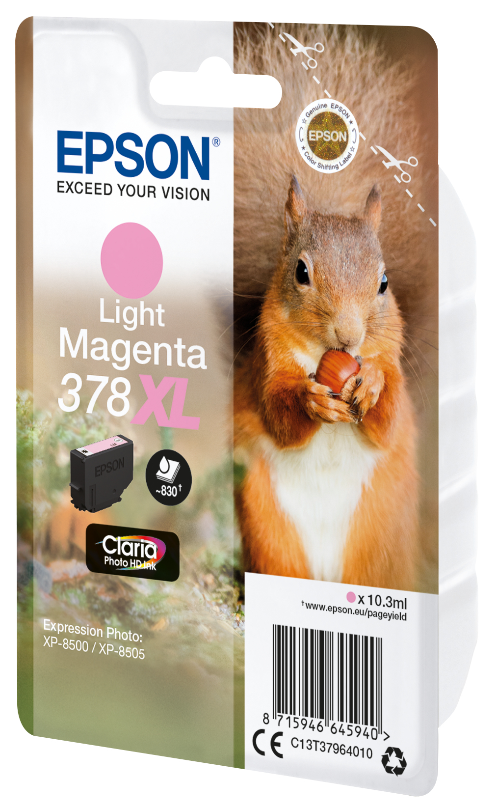 Epson Squirrel Singlepack Light Magenta 378XL Claria Photo HD Ink - Hohe (XL-) Ausbeute - Tinte auf Pigmentbasis - 10,3 ml - 830 Seiten - 1 Stück(e)