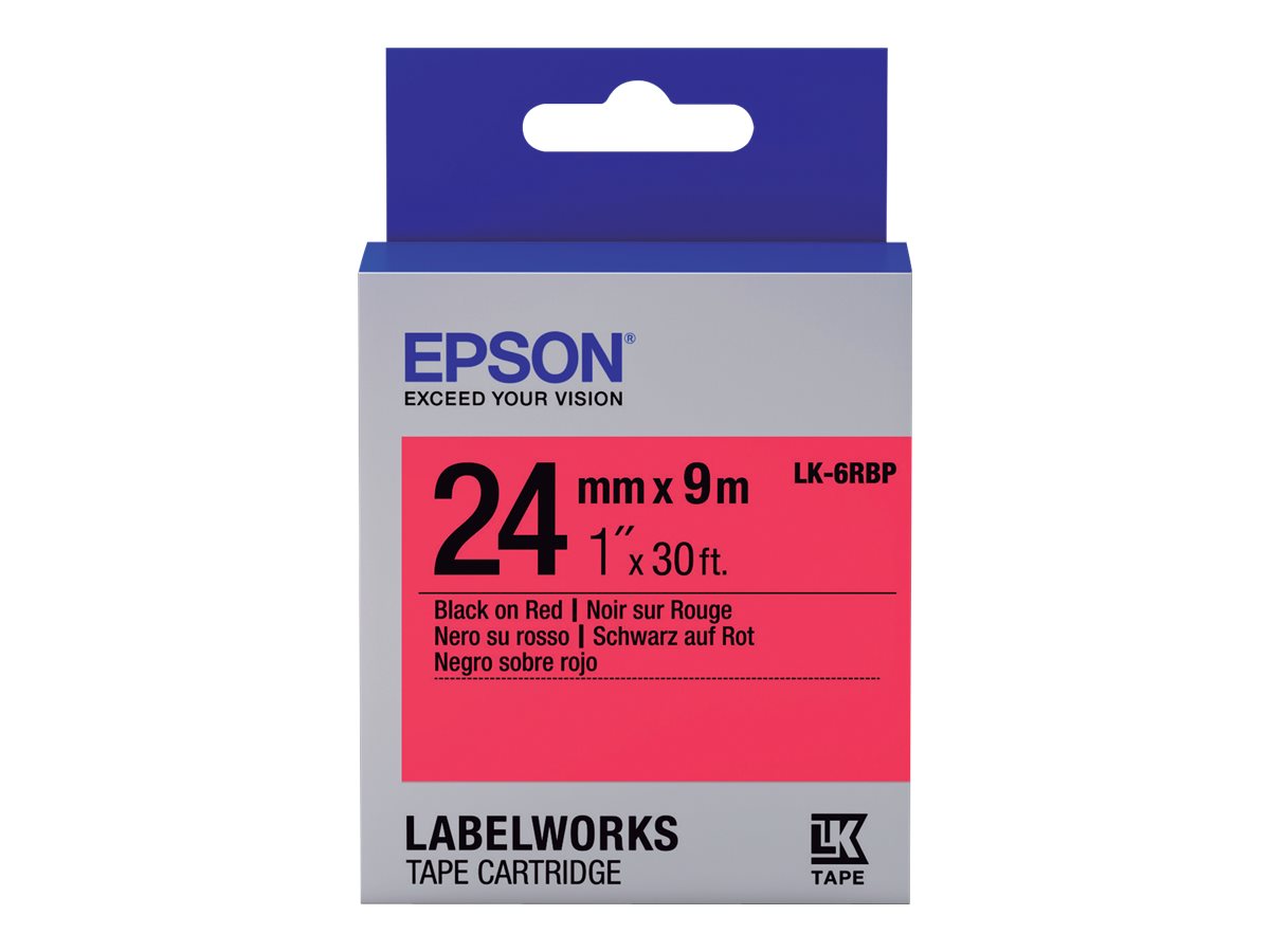 Epson LabelWorks LK-6RBP - Schwarz auf rot - Rolle (2,4 cm x 9 m) 1 Kassette(n) Etikettenband - für LabelWorks LW-1000, LW-600, LW-700, LW-900, LW-Z5000, LW-Z5010, LW-Z700, LW-Z710, LW-Z900