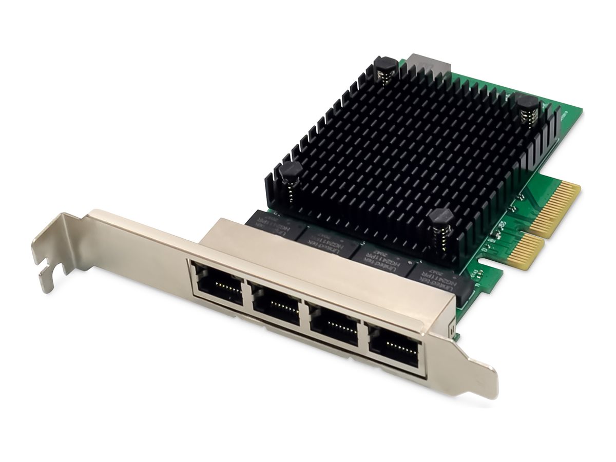 DIGITUS 4-Port 2,5 Gigabit Ethernet Netzwerkkarte, RJ45, PCI Express, Realtek Chipsatz