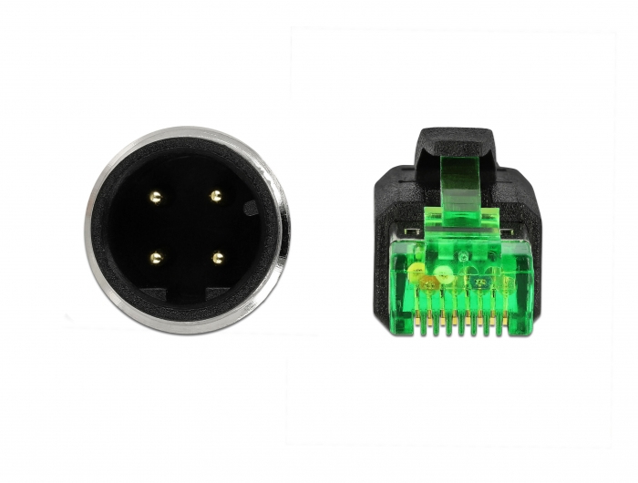 Delock Netzwerkkabel - M12 (4-polig) (M) zu RJ-45 (M), Ansicht 4