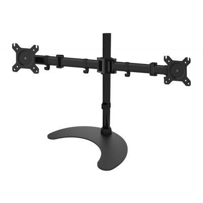 Techly Aufstellung - für 2 LCD-Displays - Schwarz - Bildschirmgröße: 33-68.6 cm (13-27), Ansicht 2