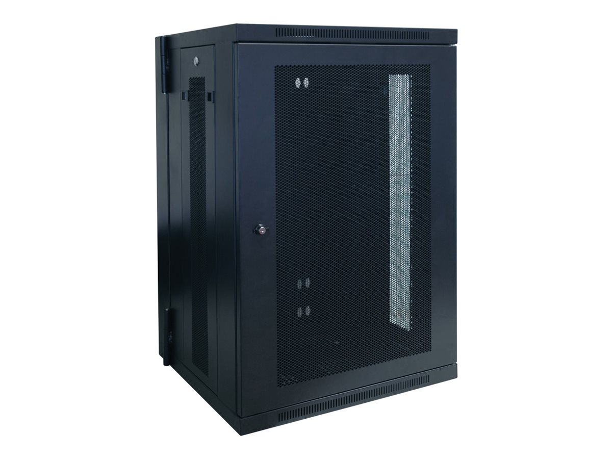 Eaton Tripp Lite Series 18U Wall Mount Rack Enclosure Server Cabinet Hinged w Door & Sides - Schrank Netzwerkschrank - geeignet für Wandmontage - Schwarz - 18U - 48.3 cm (19)