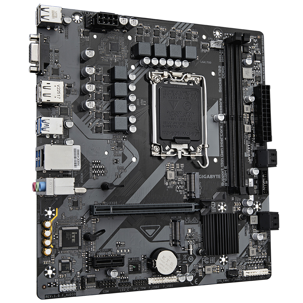 Gigabyte B760M E - 1.0 - Motherboard - micro ATX - LGA1700-Sockel - B760 Chipsatz - (CPU erforderlich), Ansicht 3
