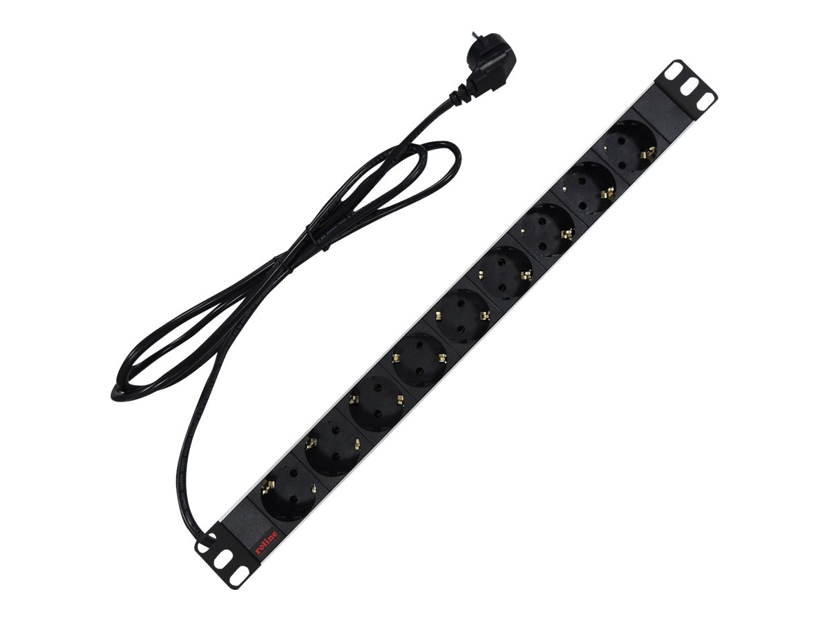 ROLINE Steckdosenleiste (Rack - einbaufähig) - 250 V - 3600 Watt - Ausgangsanschlüsse: 9 - 1U - 48.3 cm (19")