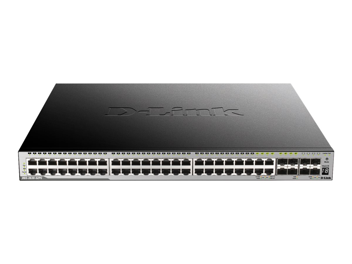 D-Link DGS 3630-52PC - Switch - L3 - managed - 44 x 10/100/1000 (PoE+)