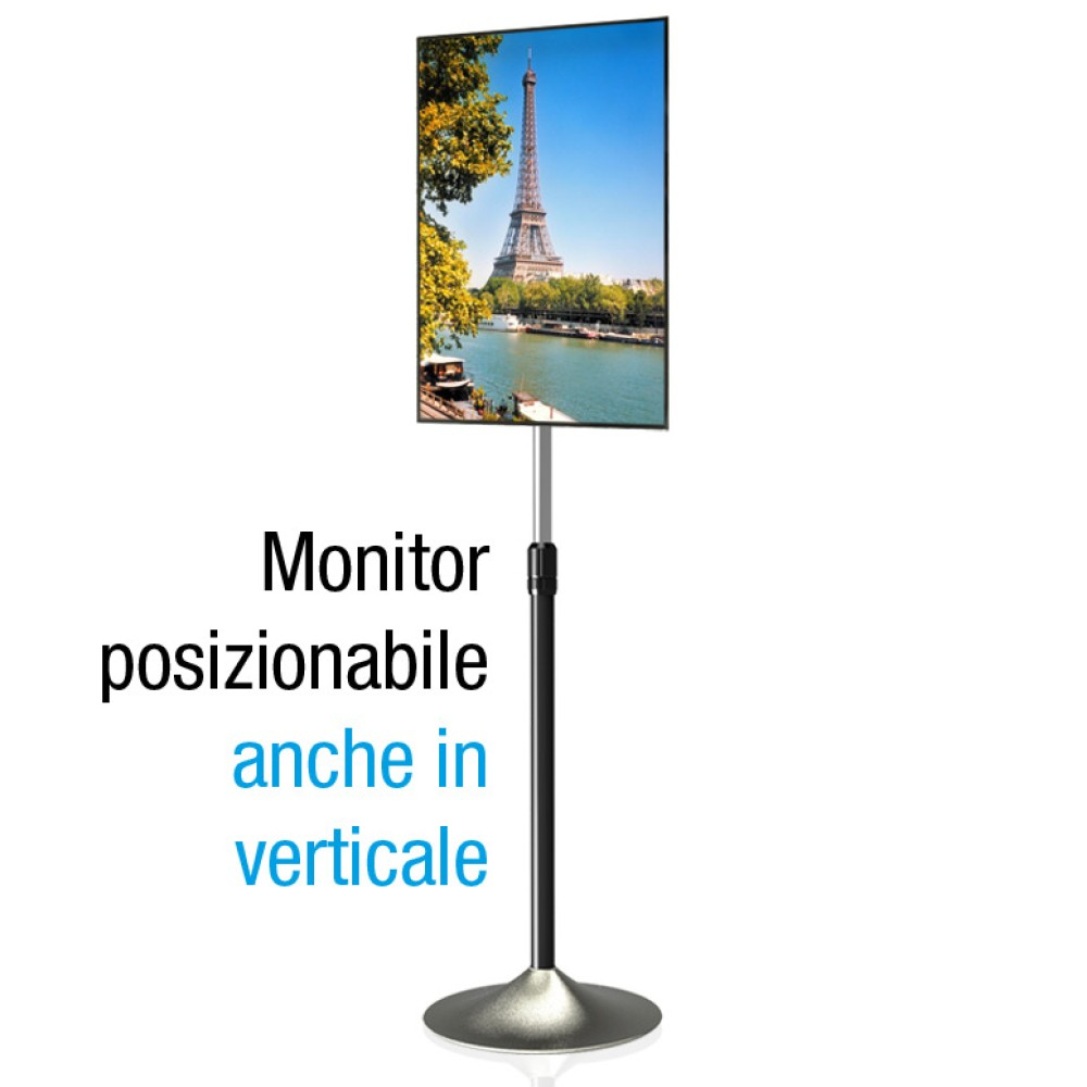 Techly Column Circular - Aufstellung - für LCD-Display - Silber - Bildschirmgröße: 33-68.6 cm (13-27), Ansicht 4