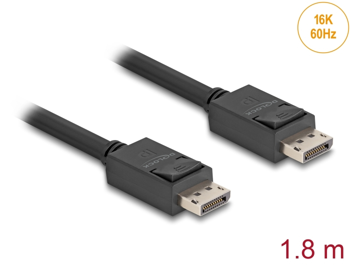 Delock DisplayPort Kabel 16K 60 Hz 80 Gbps 1.8 m - Kabel - Digital/Display/Video, Ansicht 2