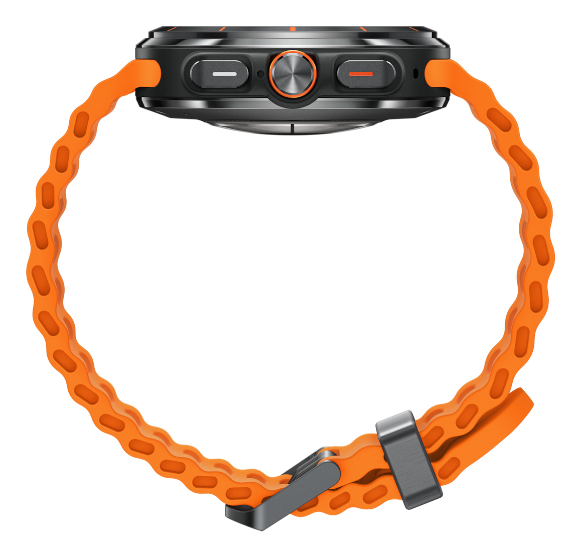 Samsung Galaxy Watch Ultra - 47 mm - Titan - intelligente Uhr mit Marineband - Gummi - Orange - Bandgröße: S/M/L, Ansicht 4