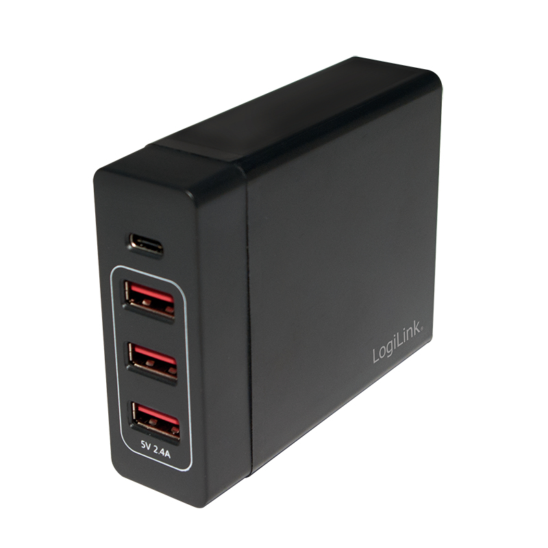 LogiLink Table Charger - Netzteil - 72 Watt - 4 Ausgabeanschlussstellen (USB, USB-C), Ansicht 4