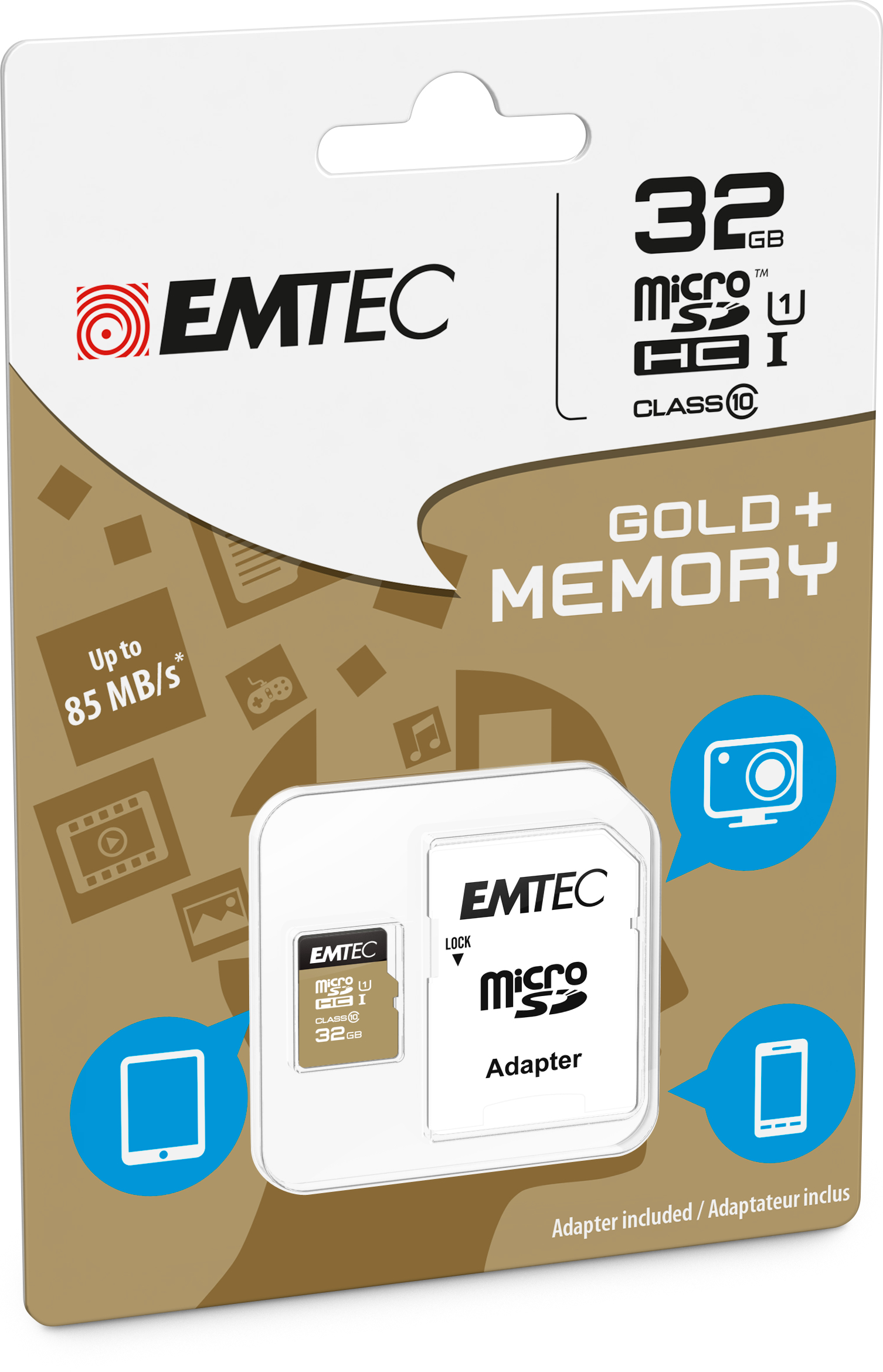 EMTEC Gold+ - Flash-Speicherkarte (SD-Adapter inbegriffen), Ansicht 2