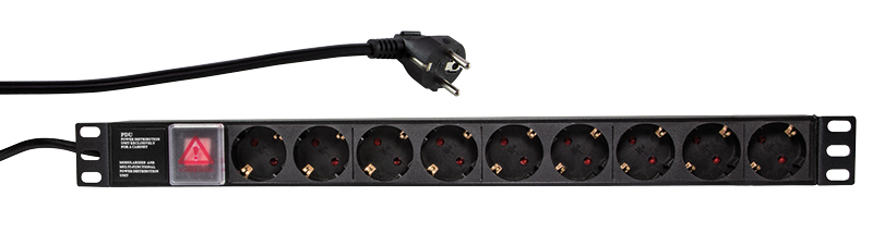 LogiLink Stromverteilungseinheit (Rack - einbaufähig) - Wechselstrom 250 V - 3500 Watt - Eingabe, Eingang CEE 7/7, Ansicht 2