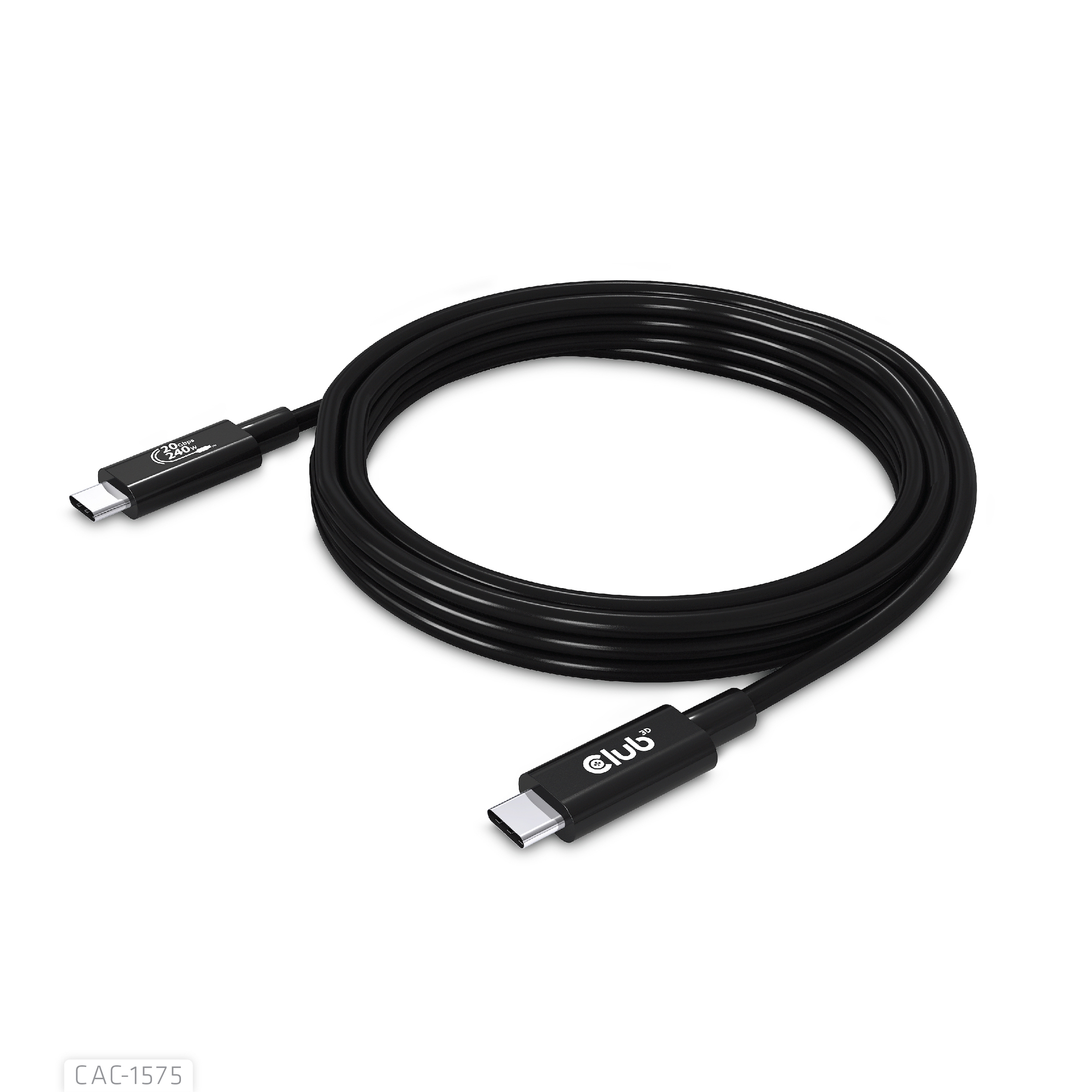 Club 3D USB-Kabel - 24 pin USB-C (M) zu 24 pin USB-C (M) - USB4 Gen2x2 - 48 V - 5 A - 2 m - bi-direktional - 4K 60 Hz, Ansicht 4