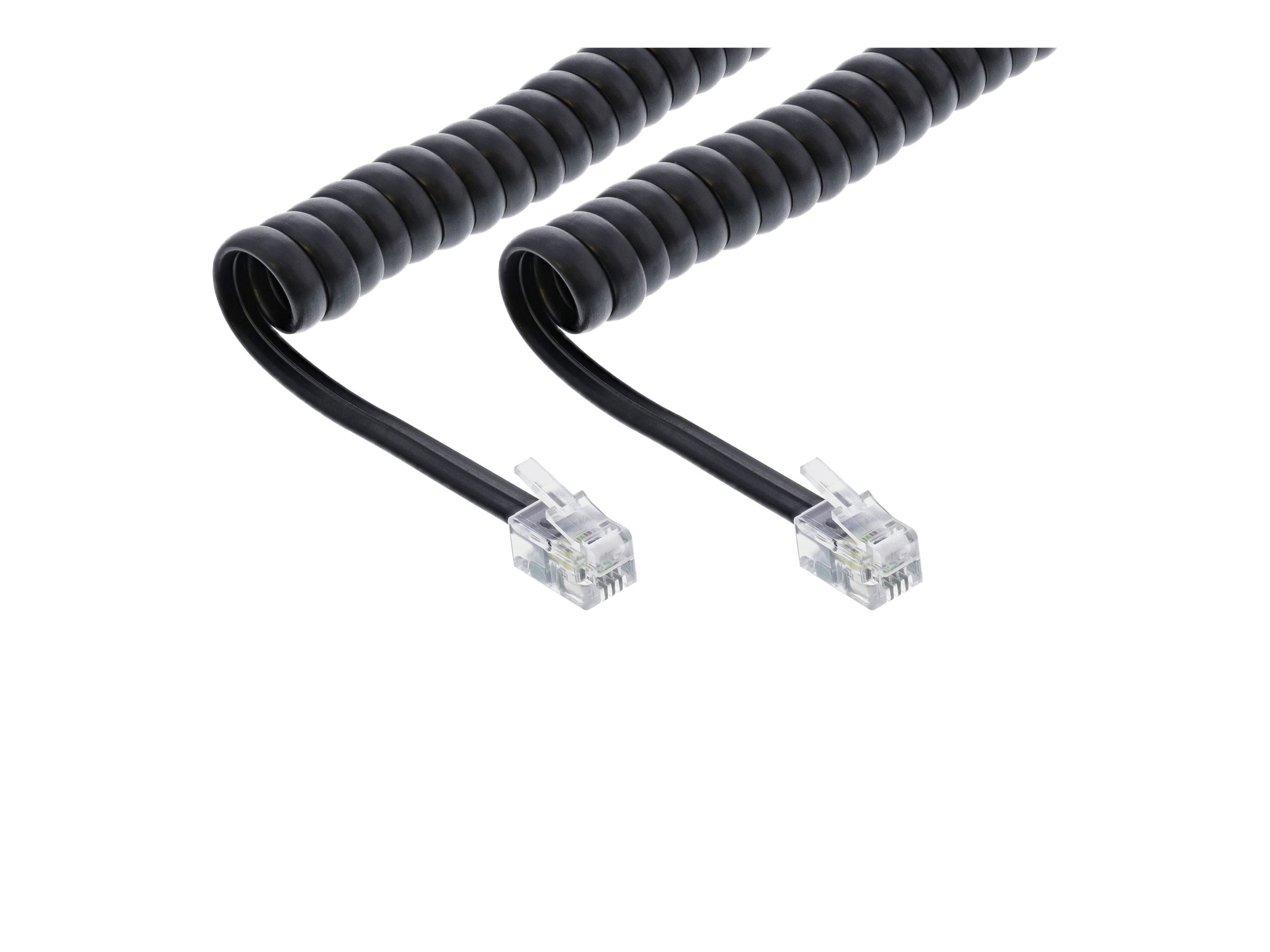 InLine Spiralkabel - RJ10 Stecker / Stecker - schwarz - max. 4m Image
