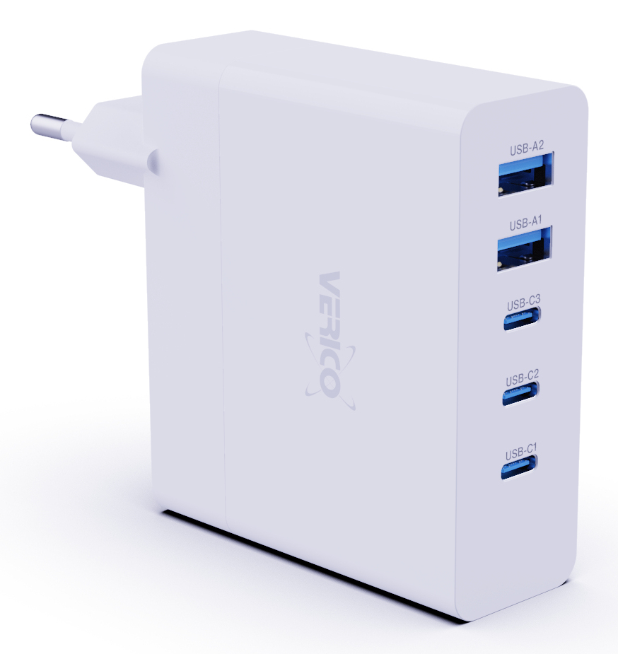Verico Ladegerät Mojo GaN 140W PD 5-Port USB-A & USB-C WH retail, Ansicht 4