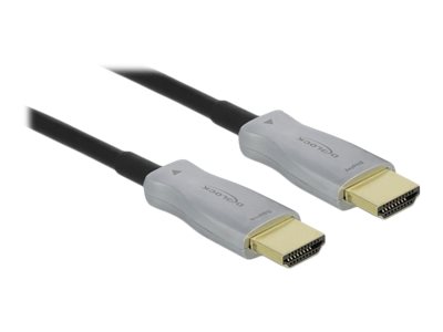 Delock HDMI-Kabel - HDMI männlich zu HDMI männlich - 20 m - Glasfaser - Schwarz - 4K Unterstützung, Active Optical Cable (AOC)
