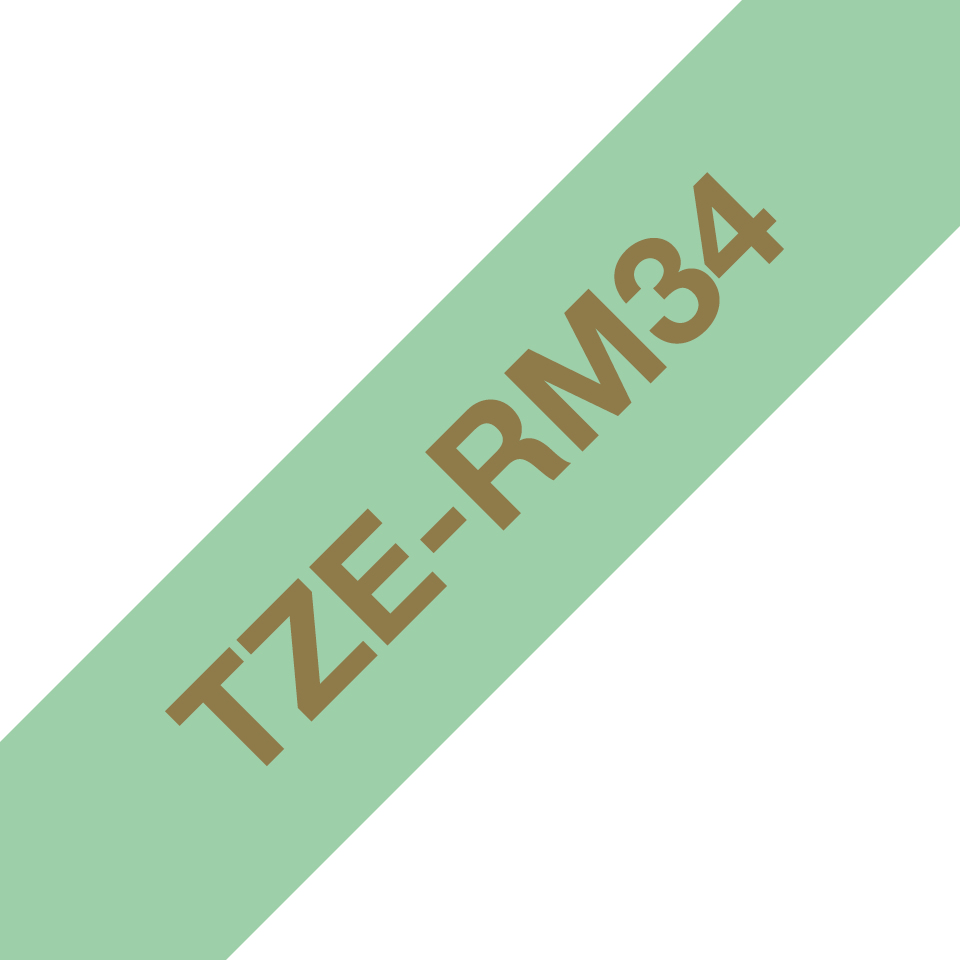 Brother TZe-RM34 - Seidig - Gold auf Mintgrün - Rolle (1,2 cm x 4 m), Ansicht 4