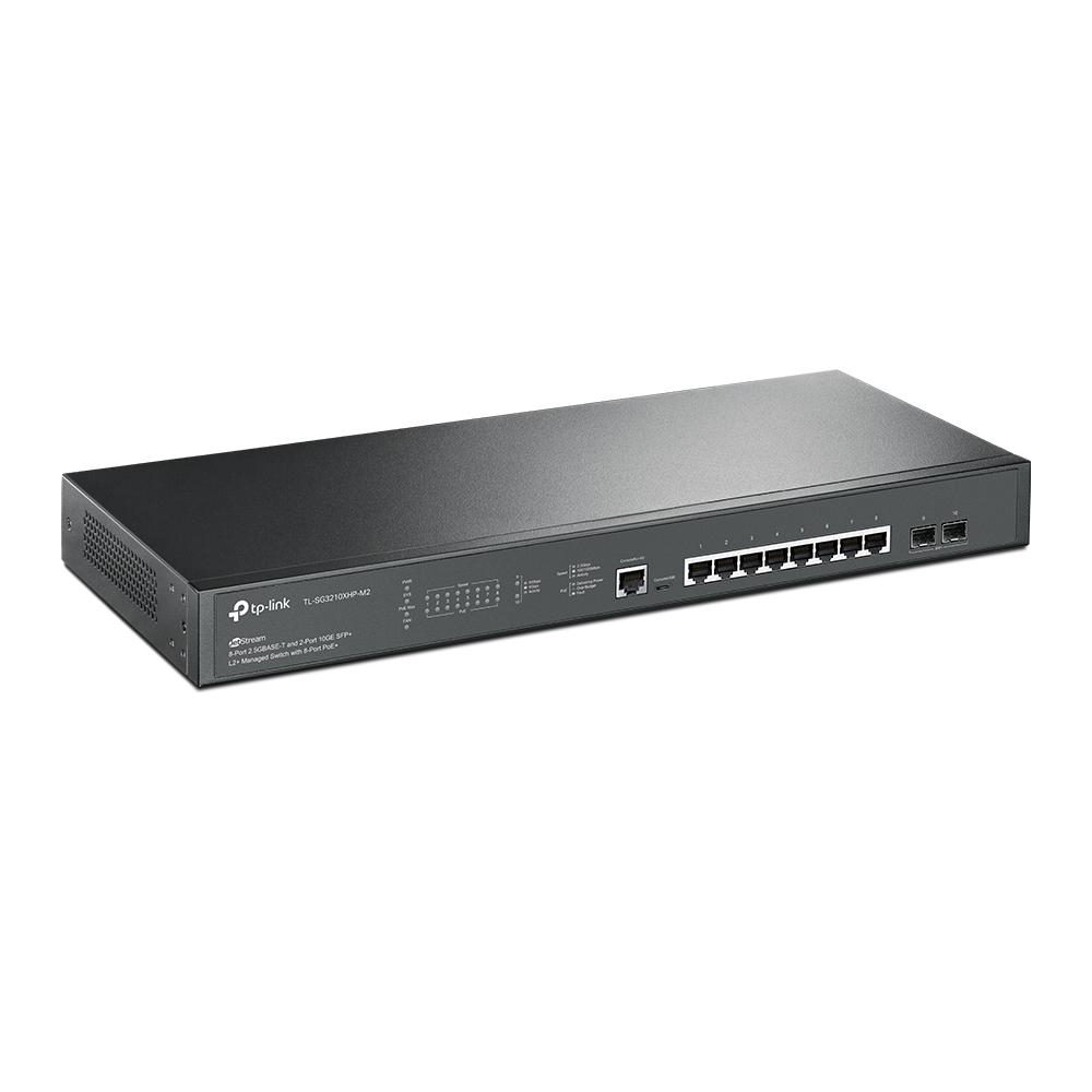 TP-LINK JetStream TL-SG3210XHP-M2 - V1 - Switch - managed - 8 x 10/100/1000 + 2 x SFP+ - an Rack montierbar, Ansicht 2