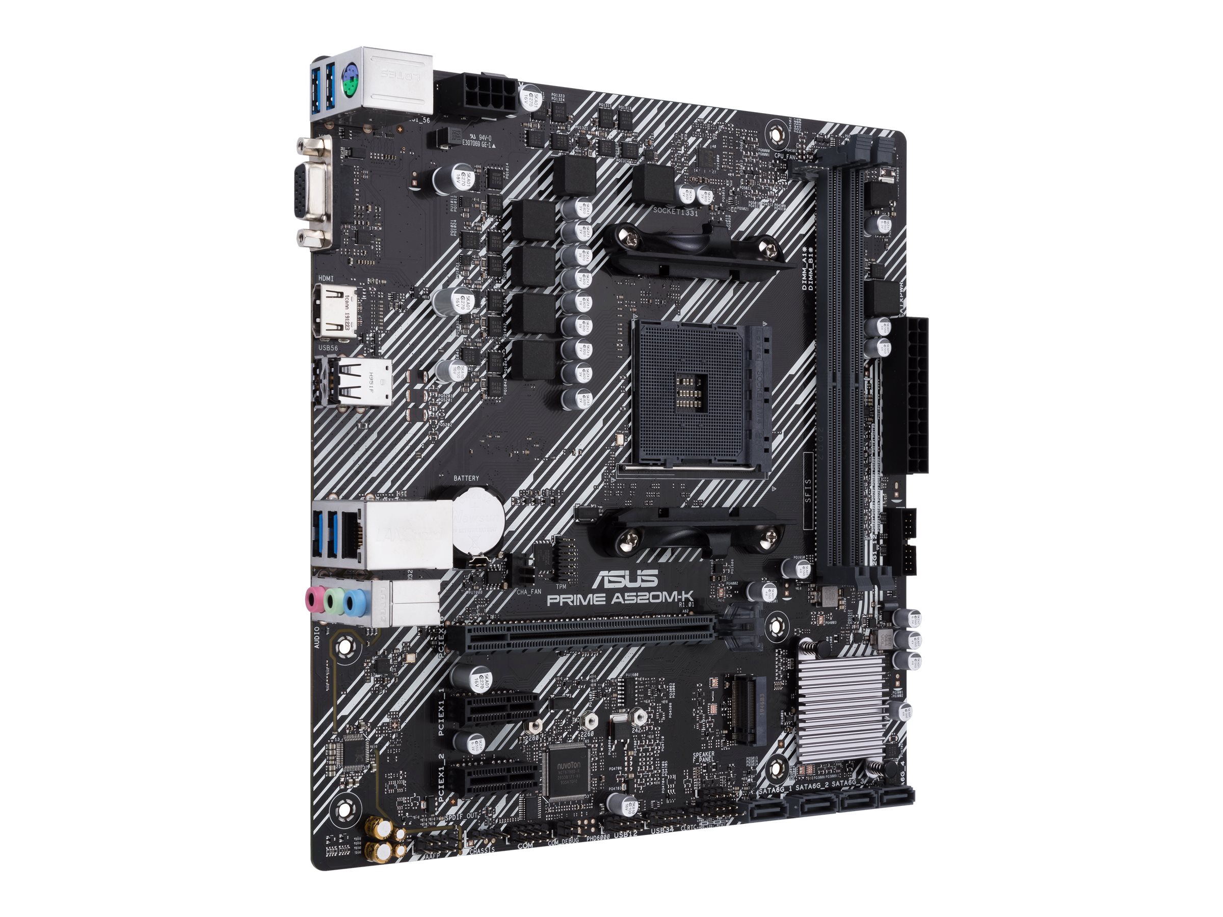 ASUS PRIME A520M-K - Motherboard - micro ATX - Socket AM4 - AMD A520 Chipsatz - USB 3.2 Gen 1 - Gigabit LAN - Onboard-Grafik (CPU erforderlich)