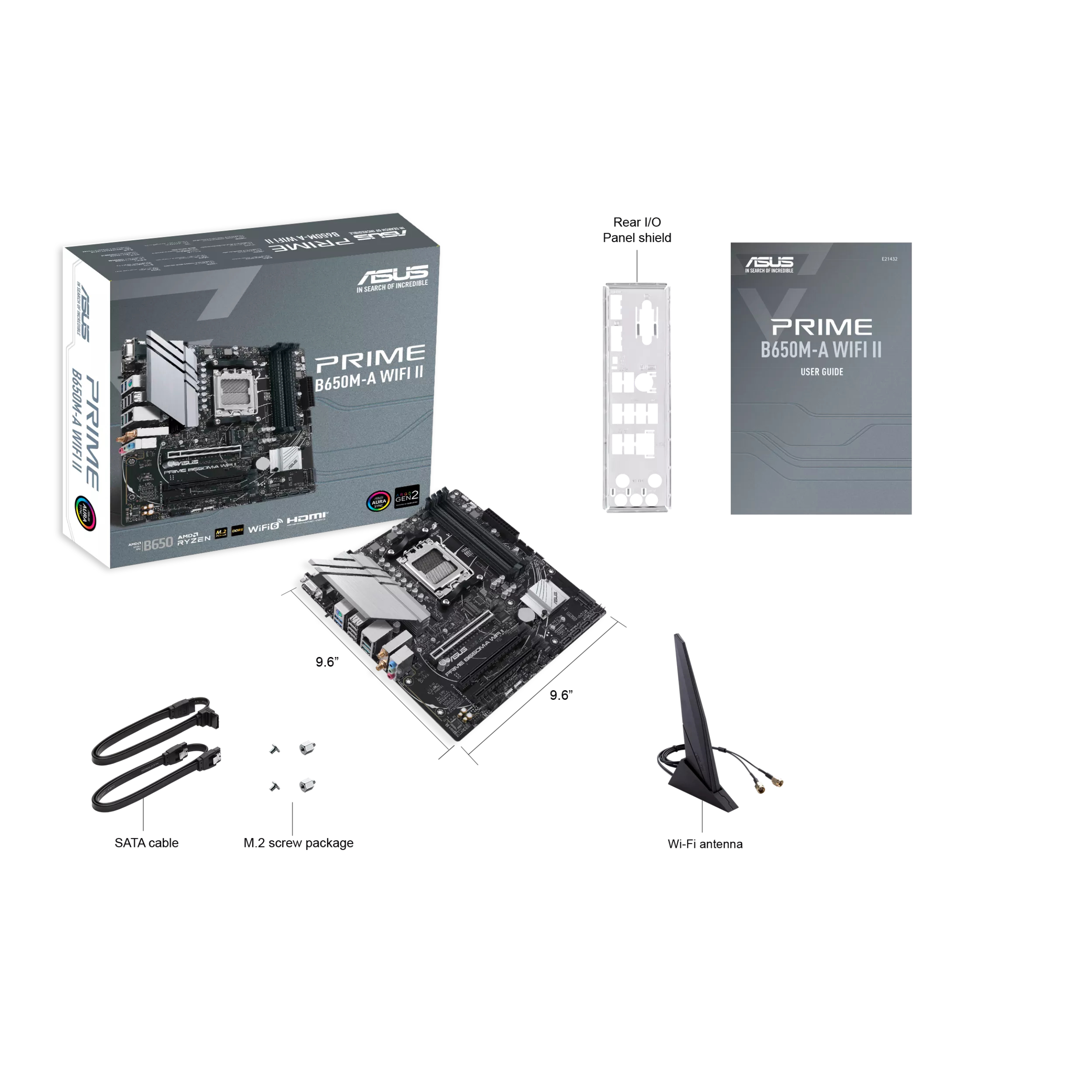 ASUS PRIME B650M-A WIFI II - Motherboard - micro ATX - Socket AM5 - AMD B650 Chipsatz, Ansicht 2