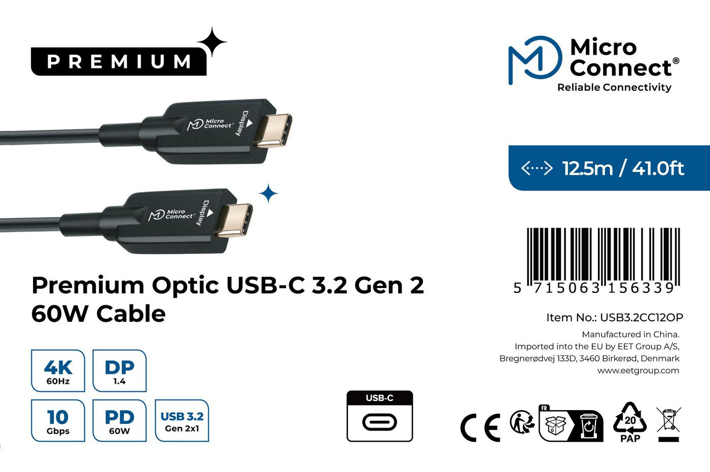 MicroConnect USB-Kabel - 24 pin USB-C (M), Ansicht 4