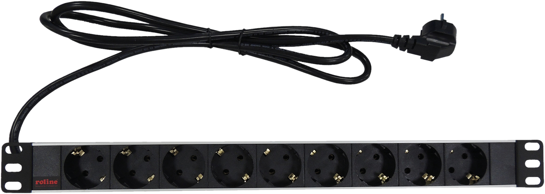 ROLINE Steckdosenleiste (Rack - einbaufähig) - 250 V - 3600 Watt - Ausgangsanschlüsse: 9 - 1U - 48.3 cm (19), Ansicht 2