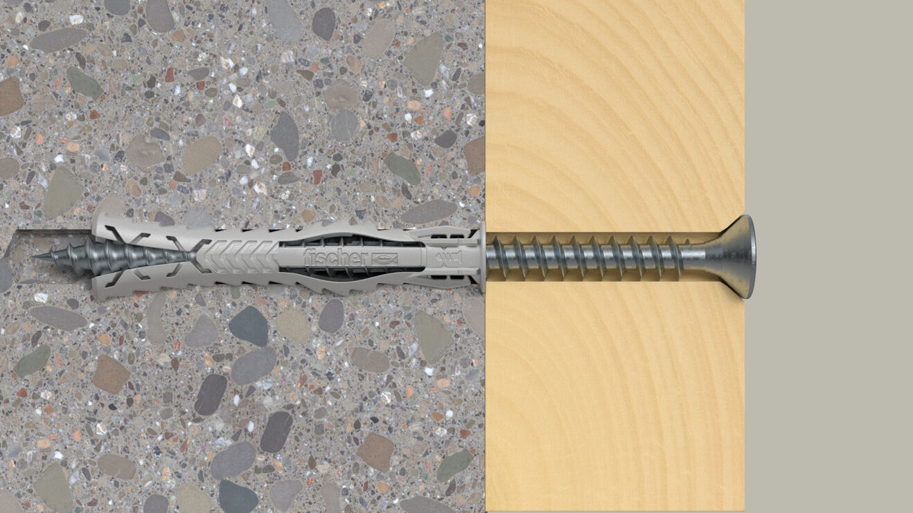 fischer 568106 - Spreizdübel - Autoklaven-Porenbeton - Mauerziegel - Beton - Gipsfaserplatten... - Nylon - Grau - 6 mm, Ansicht 2