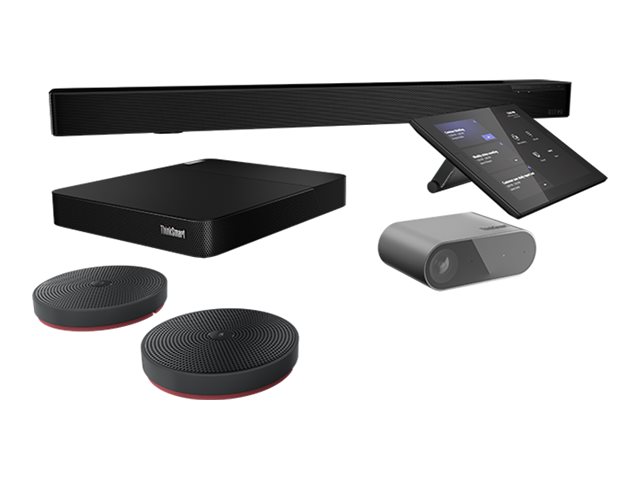Lenovo ThinkSmart Core - Full Room Kit - Kit für Videokonferenzen - mit 3 Jahre Lenovo Premier Support + 1 Jahr Wartung - Certified for Zoom Rooms - Raven Black mit roter Unterseite