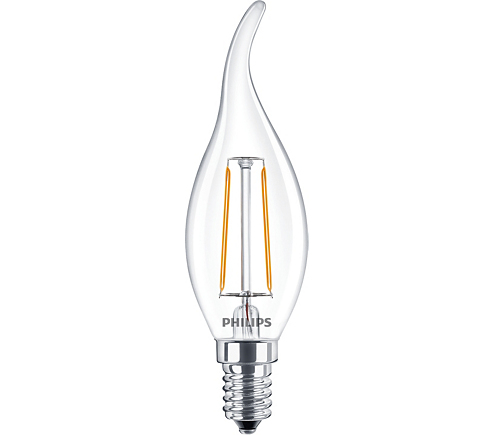 Philips CorePro - Glühbirne mit LED-Filament - Form: BA35 - klar Finish - E14 - 2 W (Entsprechung 25 W), Ansicht 2