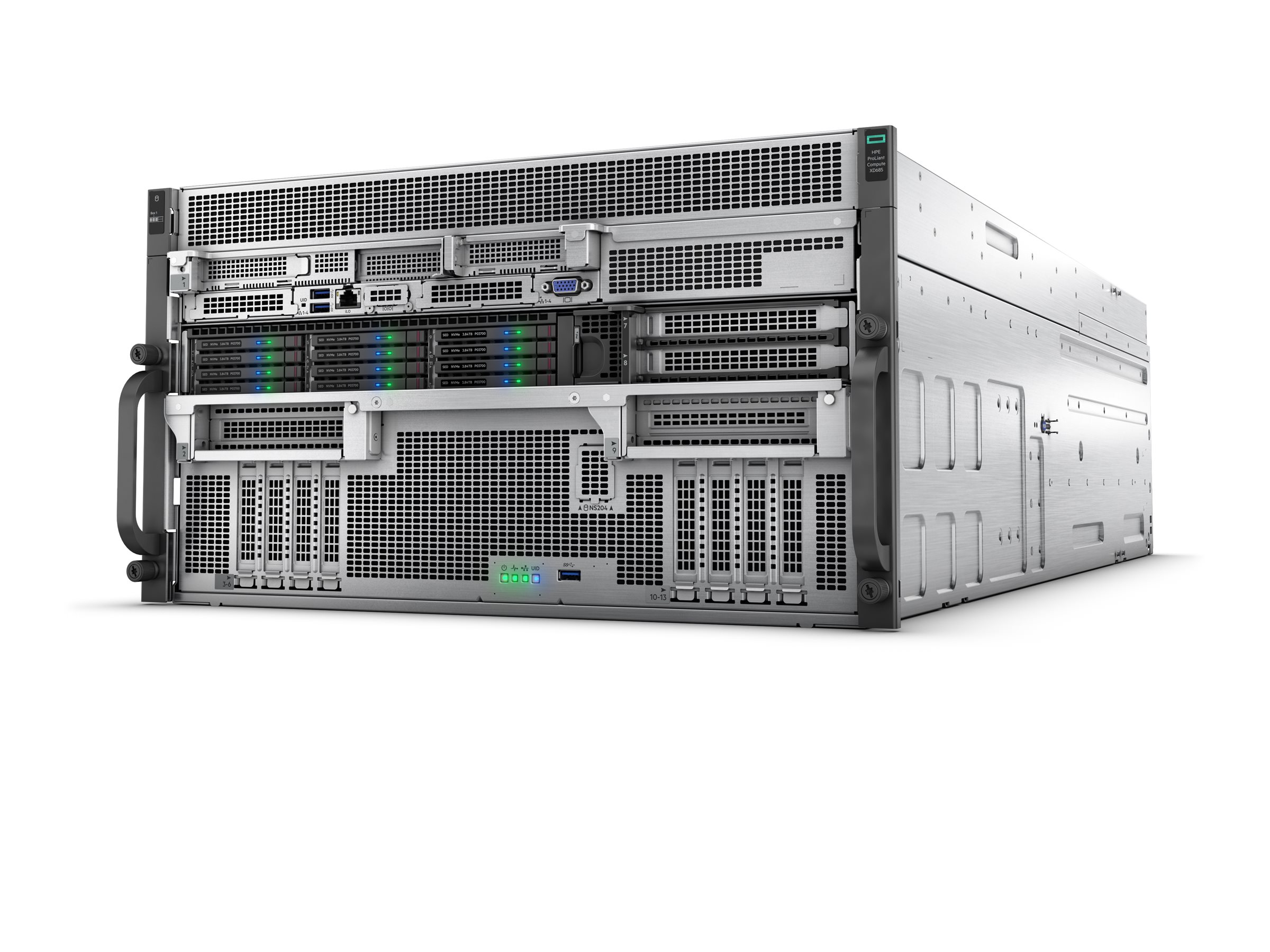 HPE ProLiant Compute XD685 - Server - Rack-Montage - 5U - zweiweg - keine CPU - RAM 0 GB - NVMe - Hot-Swap EDSFF E3.S (EDSFF E3.S)