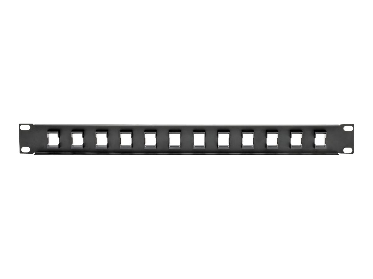 Tripp Eaton Tripp Lite Series 12-Port 1U Rack-Mount Unshielded Blank KeystoneMultimedia Patch Panel RJ45 Ethernet USB HDMI Cat5e6 - Patch Panel - Schwarz - 1U - 48.3 cm (19)