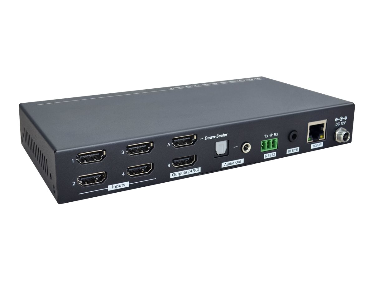 VivoLink VLHDMIMAT4X2RS - Skalierungs-Matrix-Schalter - 3840 x 2160 Pixel - 18 Gbit/s - PCM - Schwarz - Tasten, Ansicht 3