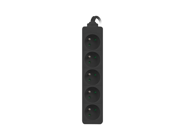 Lanberg PS0-05E-0300-BK - 3 m - 5 AC-Ausgänge - Indoor - Typ E - Schwarz - 2500 W, Ansicht 4