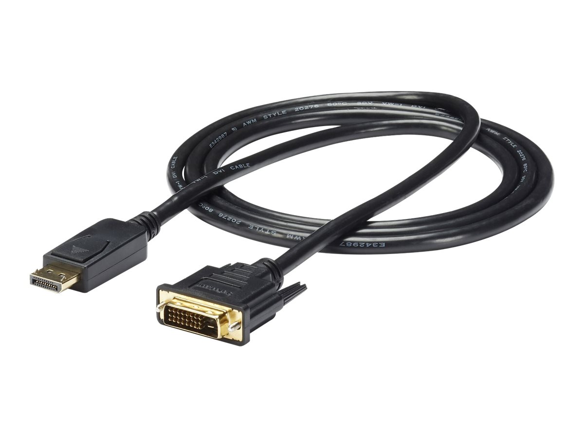 StarTech.com DisplayPort to DVI Cable - 6ft / 2m - 1920 x 1200 - M/M - DP to DVI Adapter Cable - Passive DisplayPort Monitor Cable (DP2DVI2MM6) - Adapterkabel - DVI-D (M) zu DisplayPort (M)