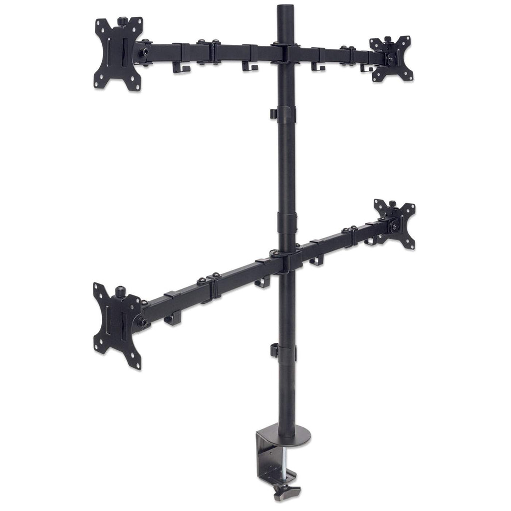 Manhattan TV & Monitor Mount, Desk, Double-Link Arms, 4 screens, Screen Sizes: 10-27, Black, Stand or Clamp Assembly, Ansicht 4