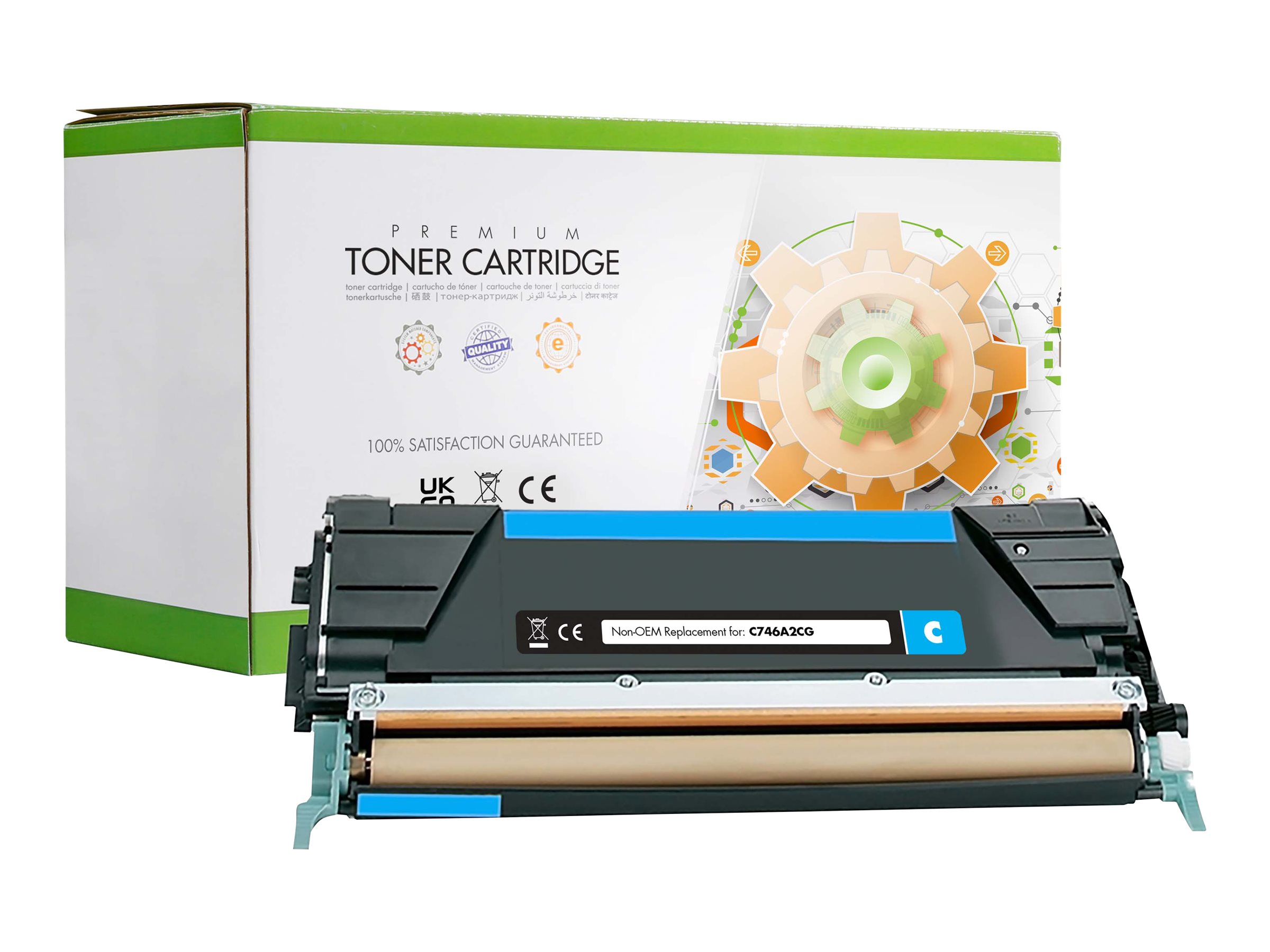 Static Control Cyan - kompatibel - wiederaufbereitet - Tonerpatrone (Alternative zu: Lexmark C746A1CG)