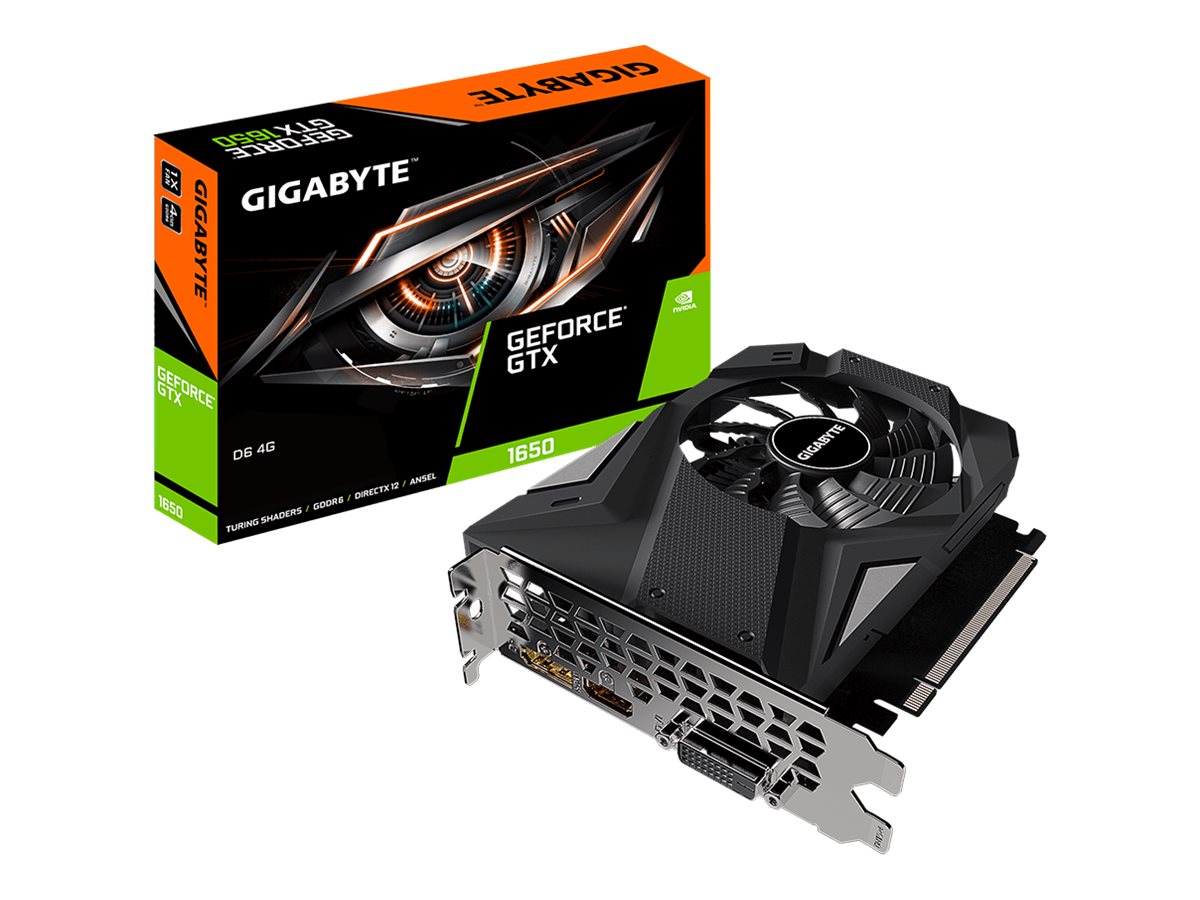 GigaByte GeForce GTX 1650 D6 4GB GDDR6 1xDVI-D 1xHDMI Gold Plated 1xDP