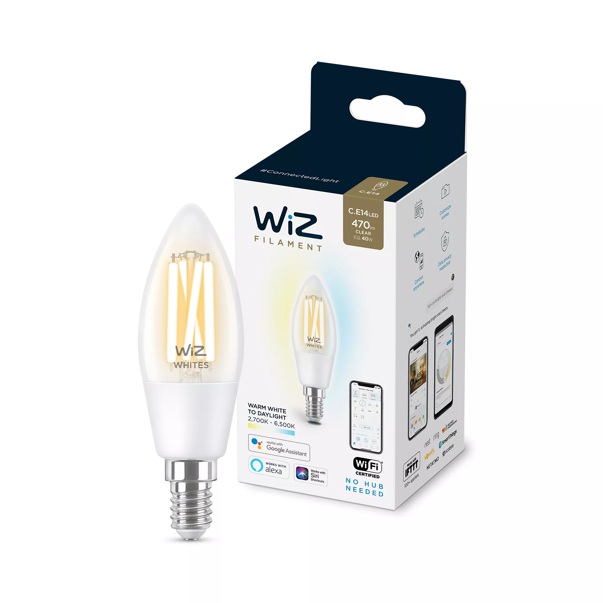 WIZCONNECTED 8718699787196 LED EEK F A - G E14 Warmweiß bis Kaltweiß app-gesteuert, Ansicht 4