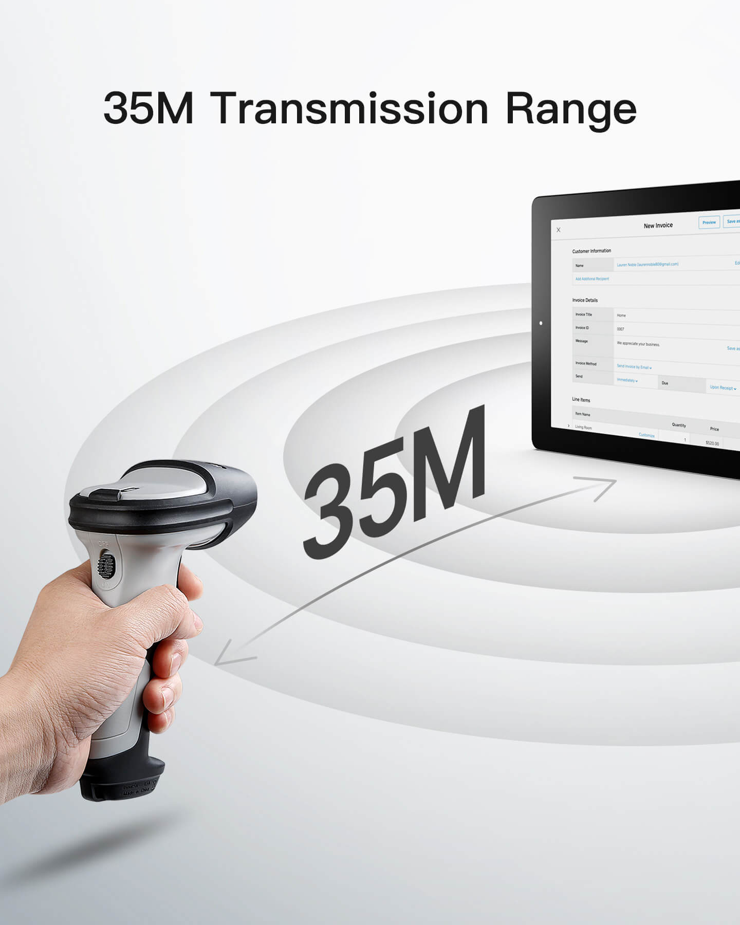 Inateck Barcodescanner 70 gray[BCST-70_gray] - Barcode-Scanner, Ansicht 2