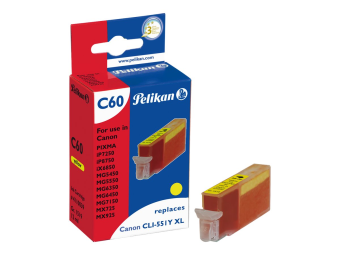 Pelikan C60 - 12 ml - Gelb - kompatibel - Tintenpatrone (Alternative zu Canon CLI-551Y XL)