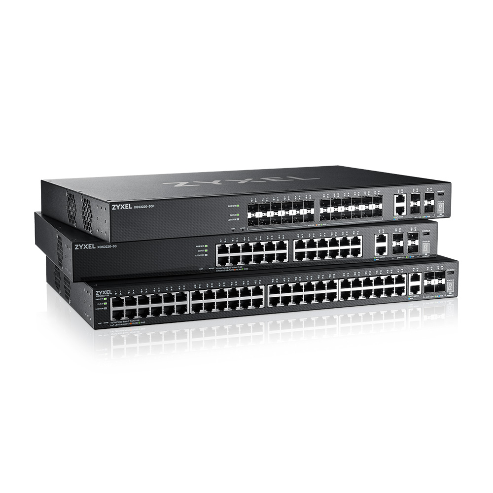 ZyXEL XGS2220 Series XGS2220-30HP - Switch - 24-port GbE L3 access, NebulaFLEX Cloud, with 6 10G uplink - managed, Ansicht 2