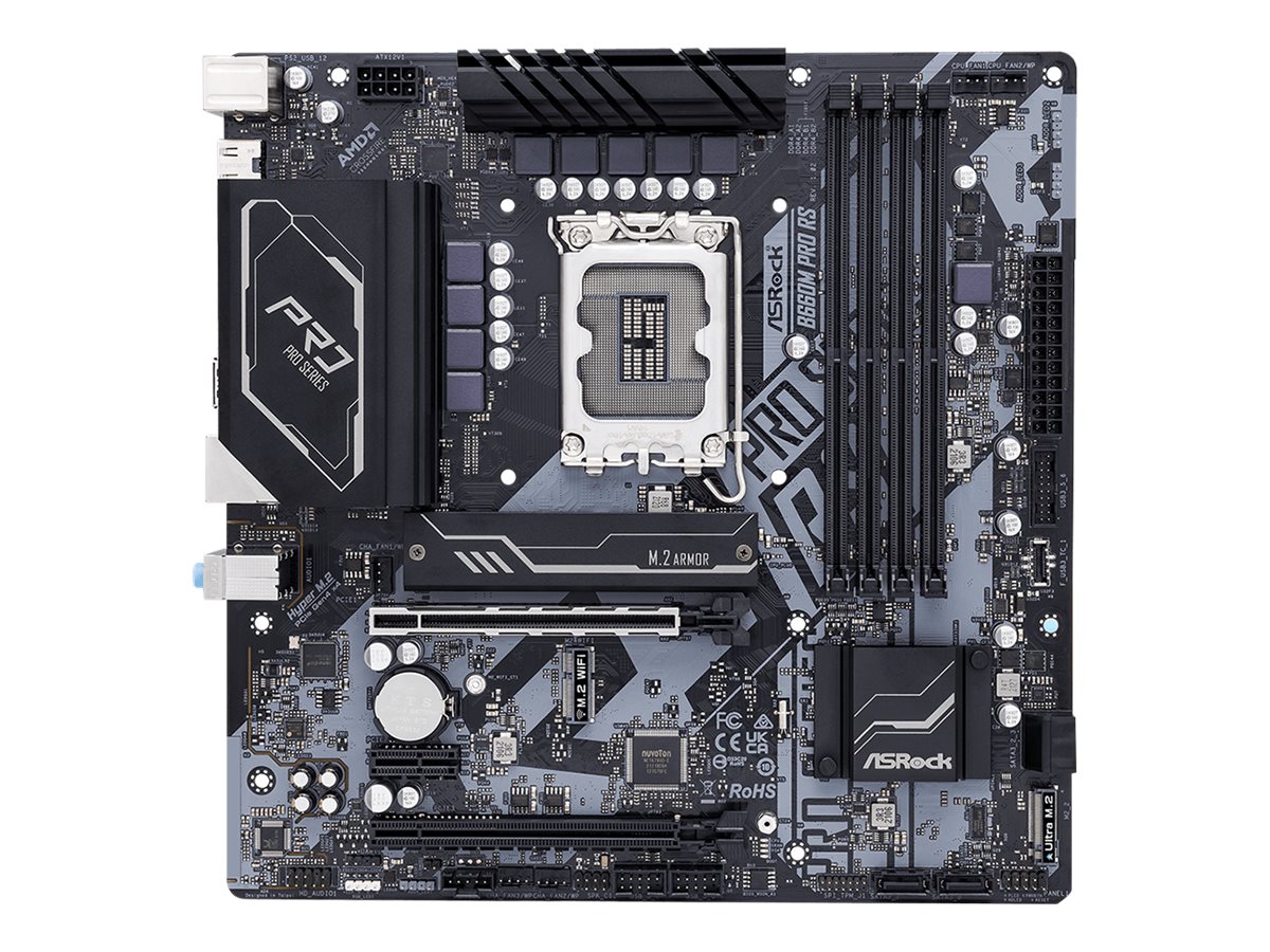 ASRock B660M Pro RS - Motherboard - micro ATX - LGA1700-Sockel - B660 Chipsatz - USB-C Gen1, USB 3.2 Gen 1 - Gigabit LAN