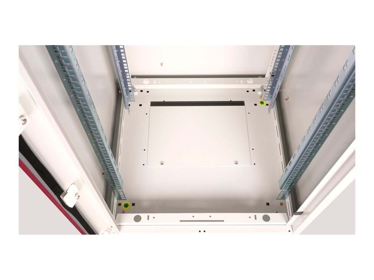 ROLINE 19 Zoll Netzwerkschrank Basic 22 600x600 BxT Glastür grau, Ansicht 3