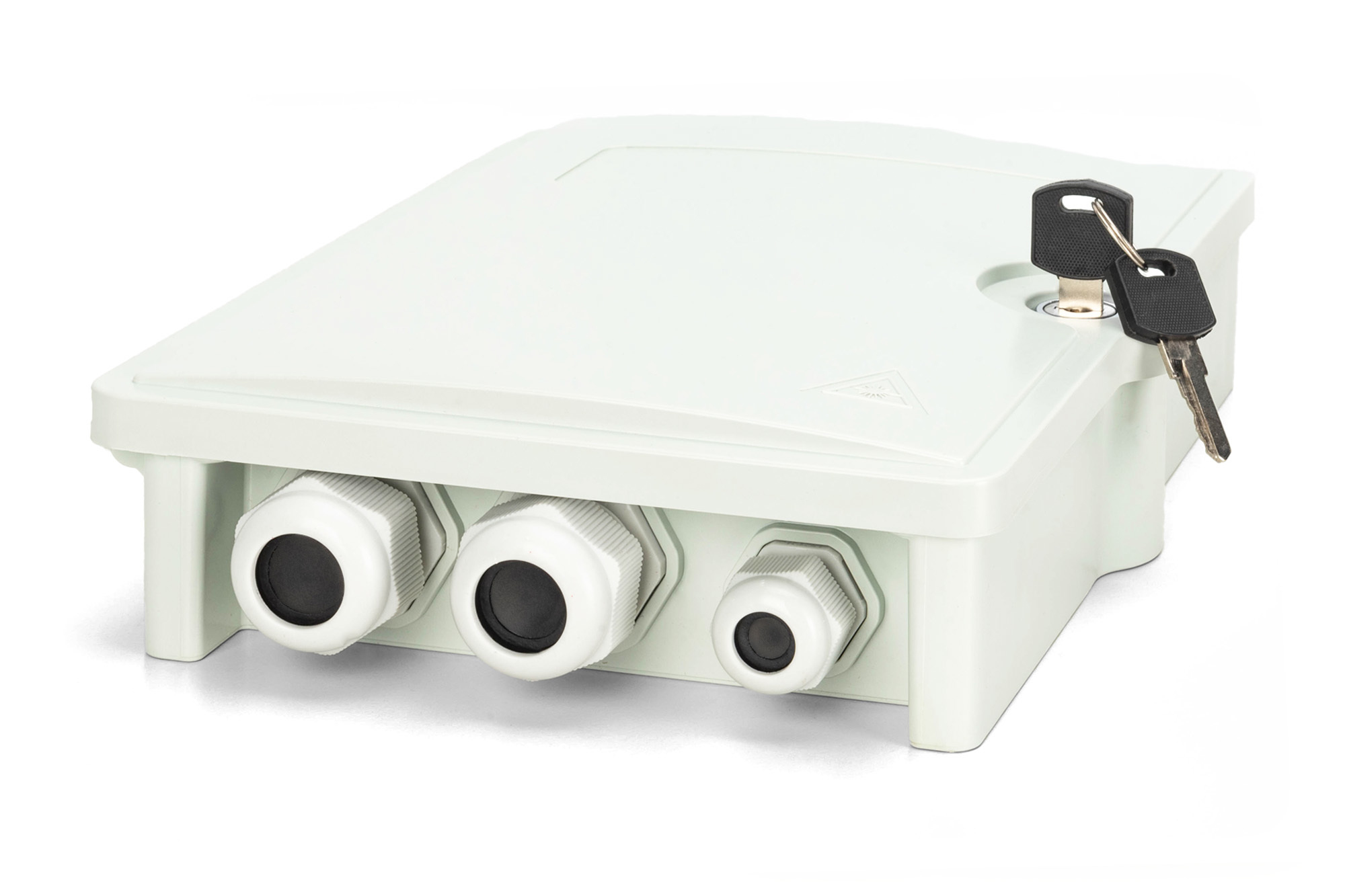 DIGITUS FTTH/FTTB-Anschlussgehäuse, bestückt, OS2, 12 Fasern, LC/APC, Ansicht 3